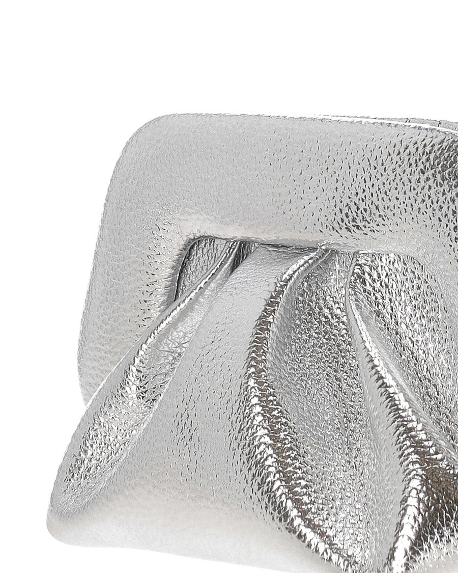 Themoirè Bios Small Bottolato Silver Laminate Bag