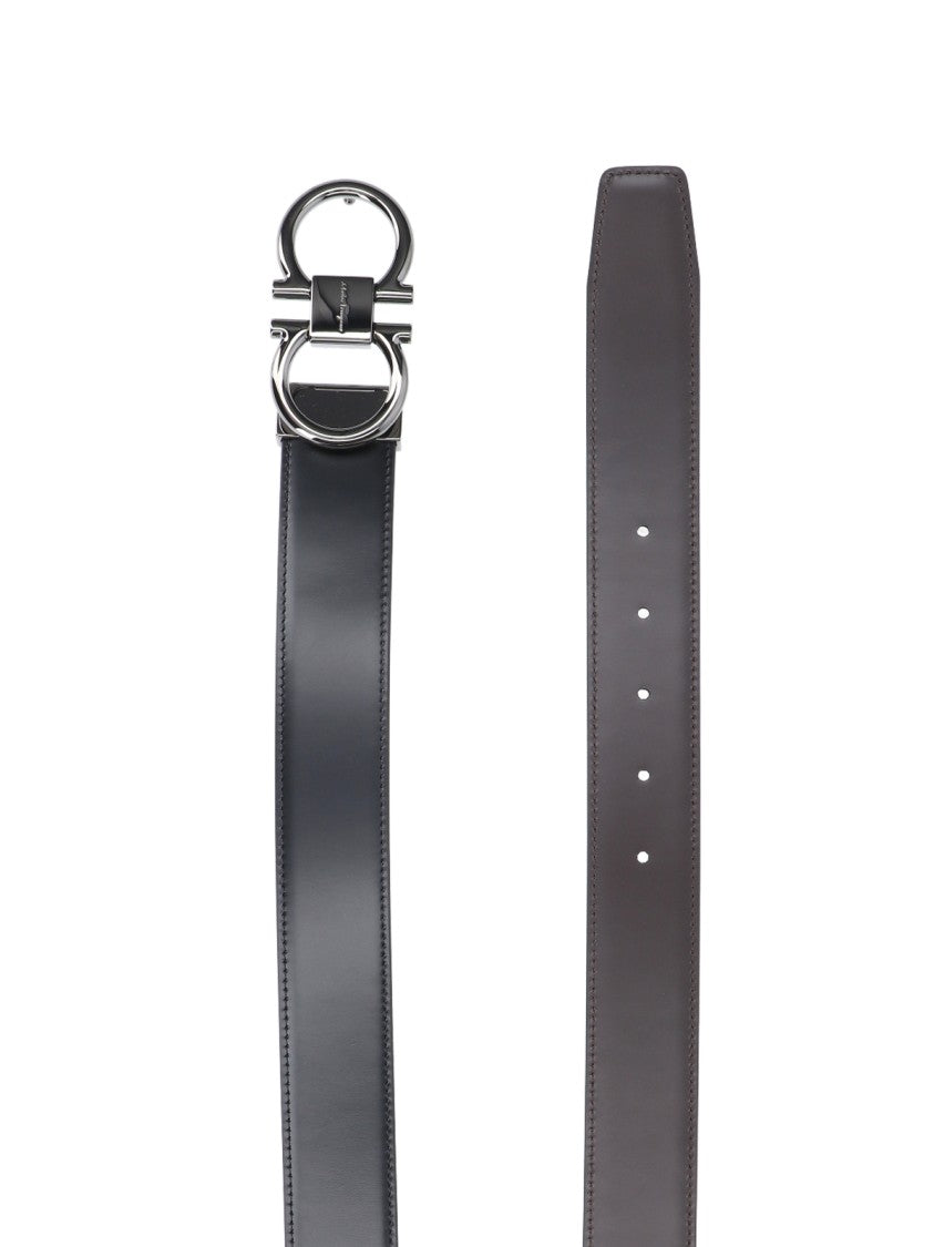 Ferragamo Black Leather Belt