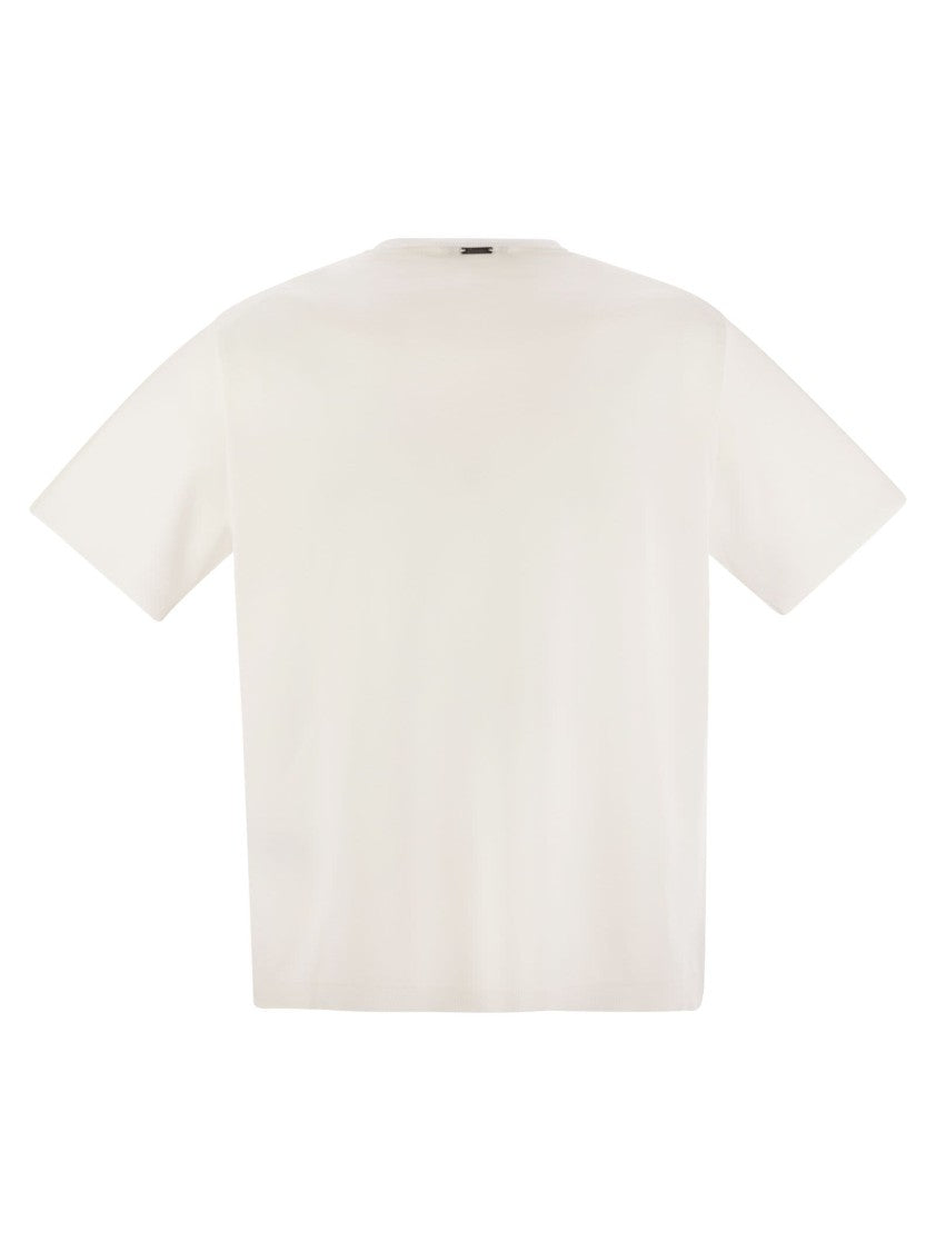 Herno Double-Layered Cotton Pique T-Shirt With Ribbed Detailing