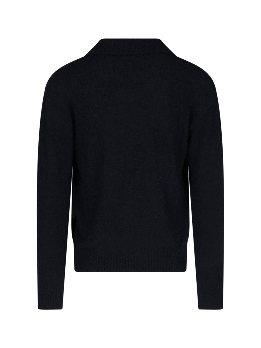 Mfpen V-Neck Fringed Sweater – Black