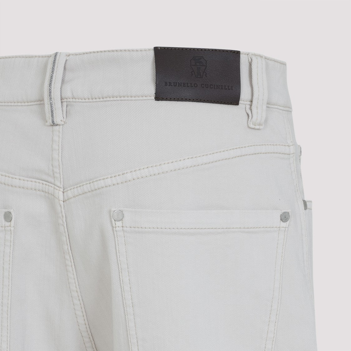 Brunello Cucinelli Garment Dyed Grey Cotton Jeans