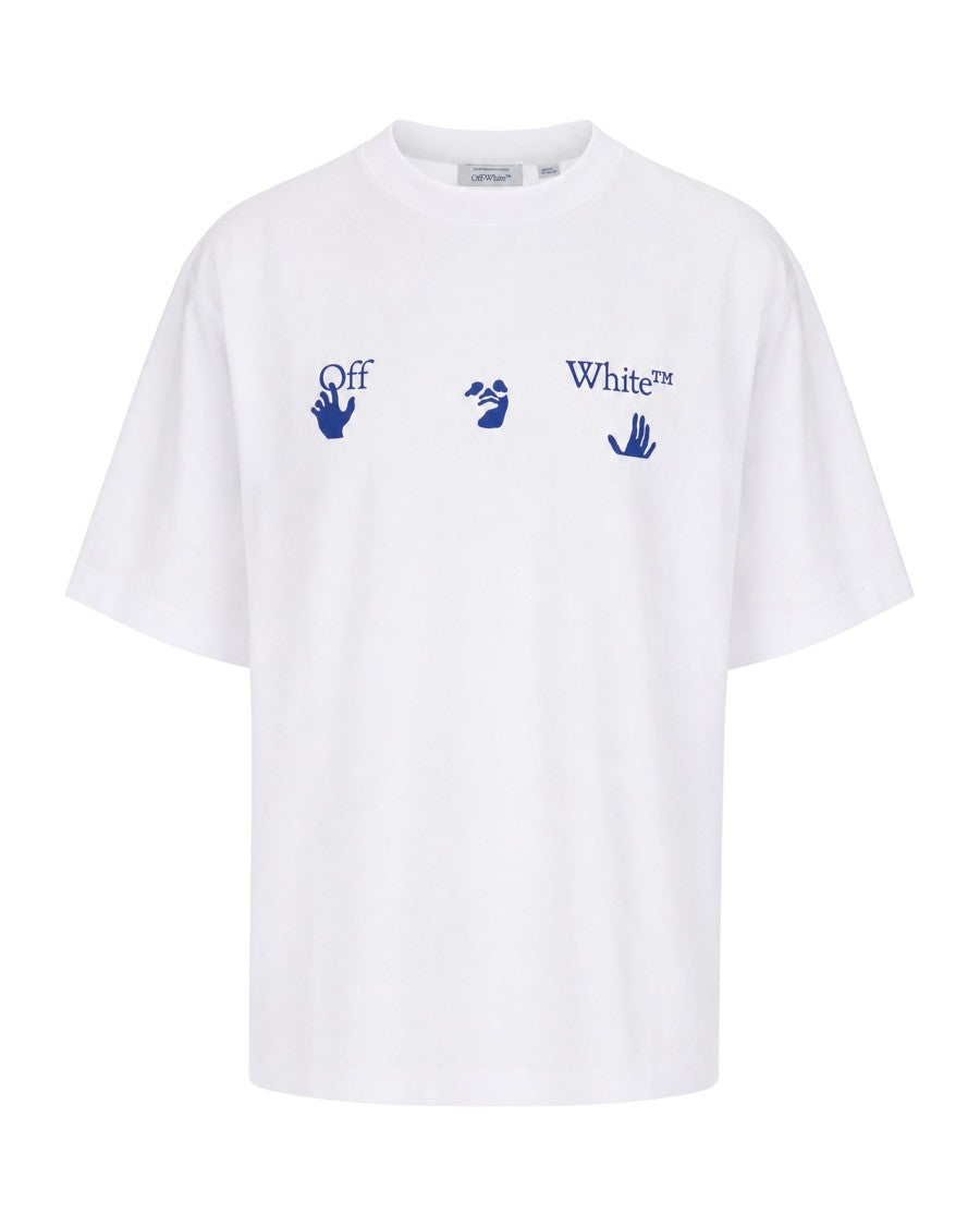 Off-White White Cotton Printed Oversized T-Shirt