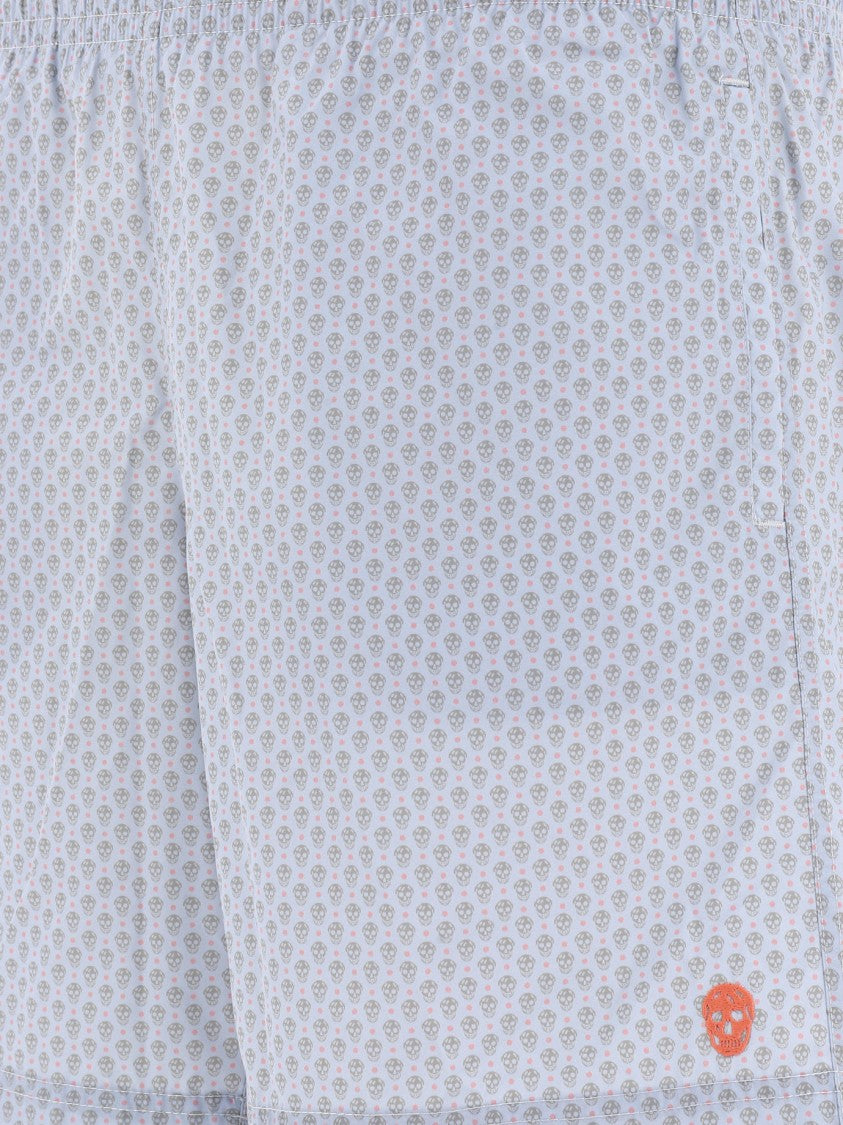 Alexander Mcqueen Light Blue Swim Shorts