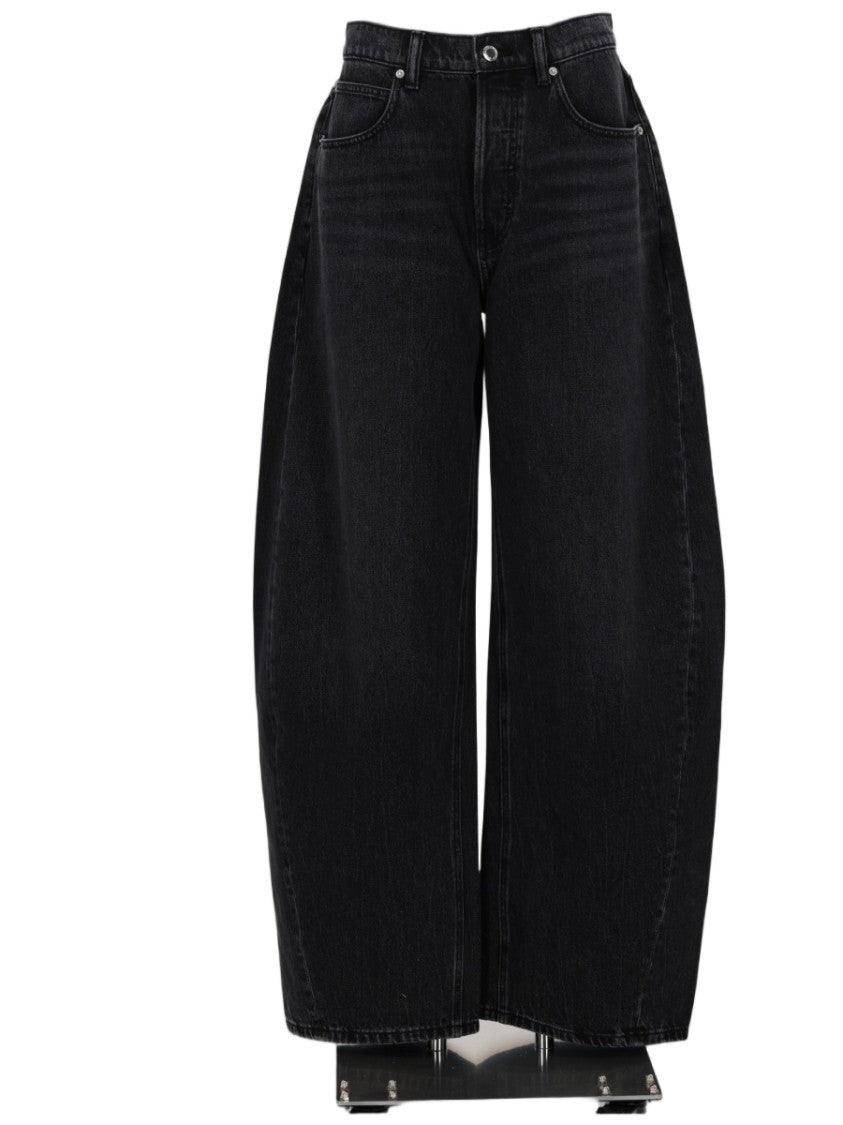 Alexander Wang Blow Up Strass Logo Wide-Leg Jeans