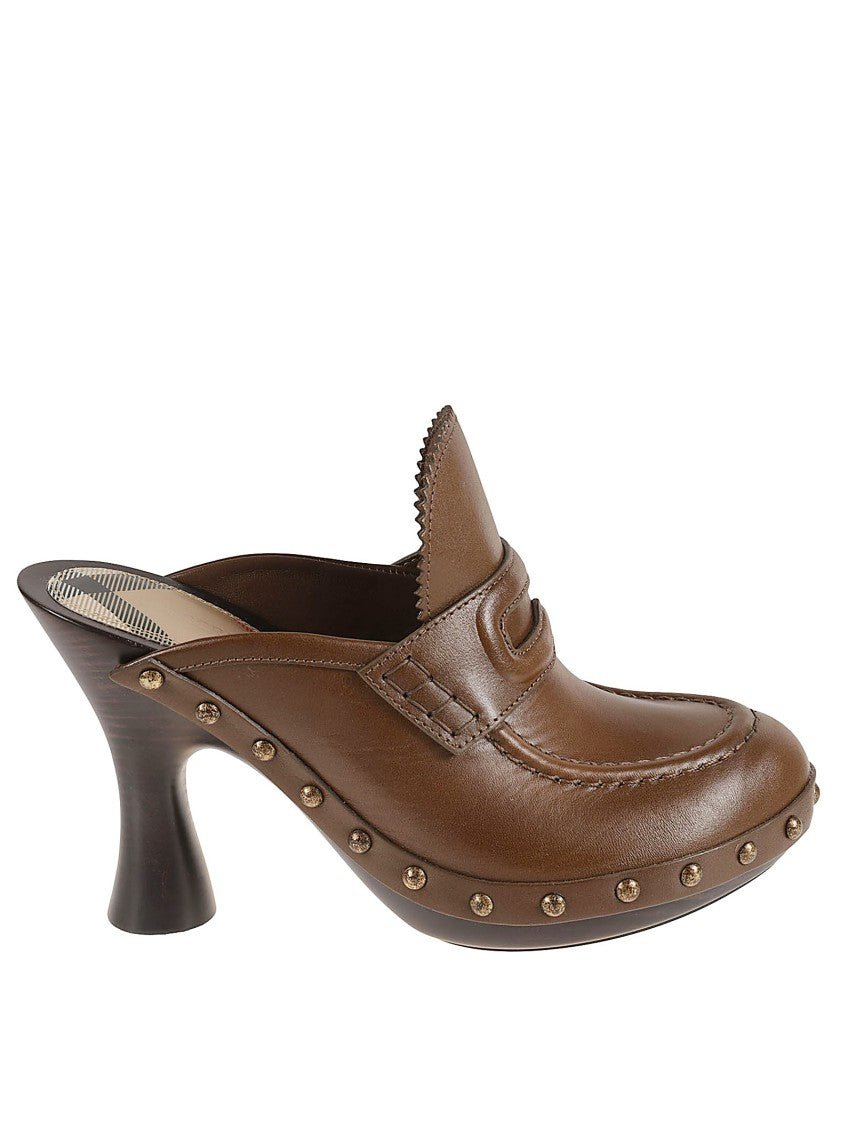 Burberry Sculpted Heel Sandals With Decorative Studs