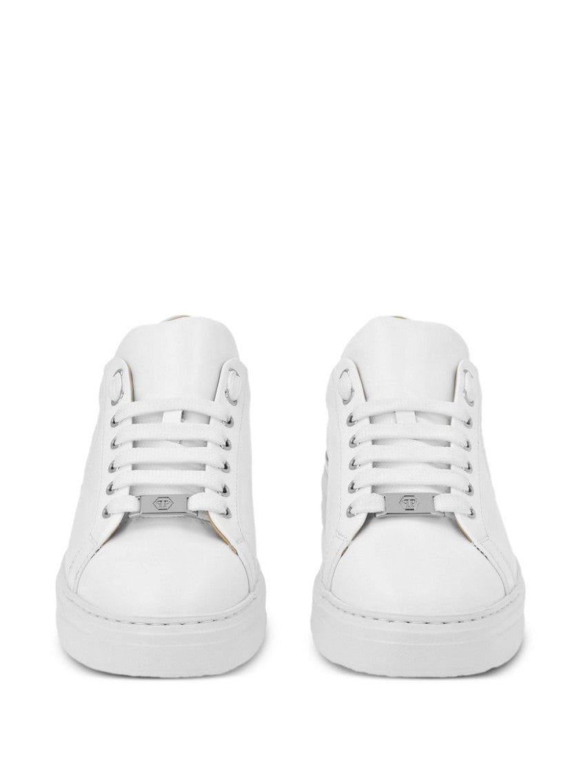 Philipp Plein White Embossed Sneakers