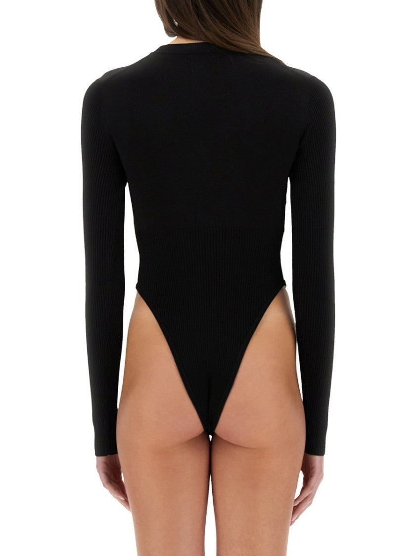 Moschino Fitted Bodysuit With Bold Logo Print