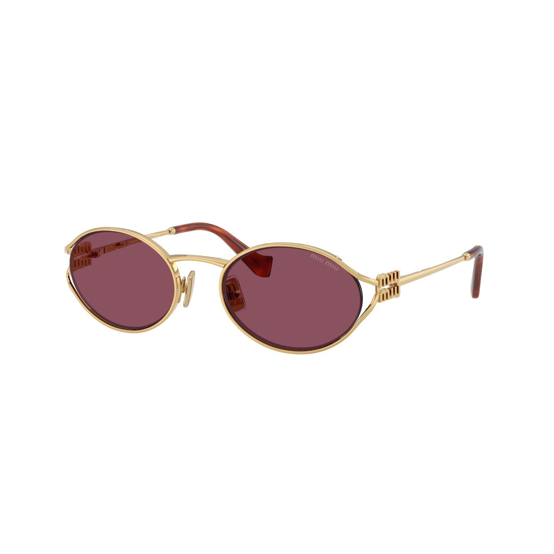 Miu Miu 0Mu 52Ys Burgundy Lens Oval Sunglasses