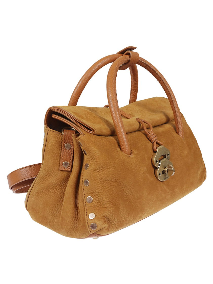 Zanellato Textured Leather Shoulder Bag With Distinctive Clasp