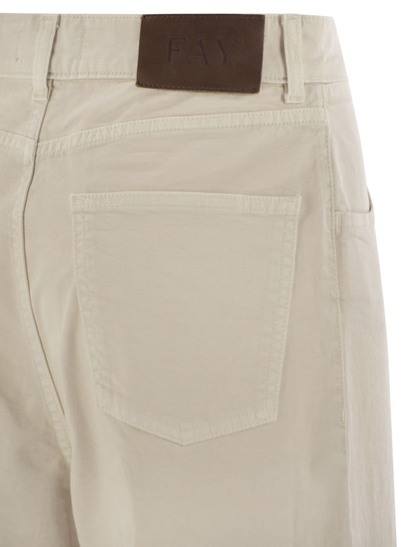 Fay 5-Pocket Trousers In Stretch Cotton Drill
