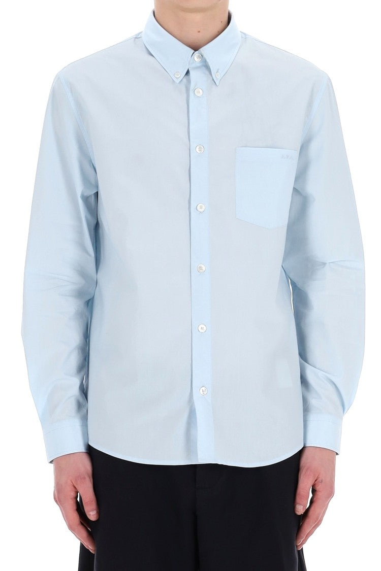 A.P.C. Cotton Button-Down Shirt With Pocket