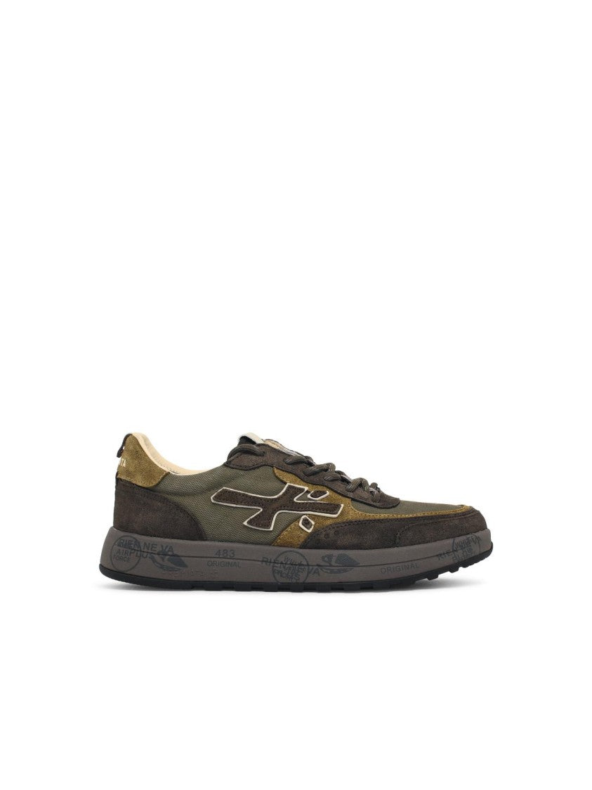 Premiata 'Nous' Green Leather Blend Sneakers