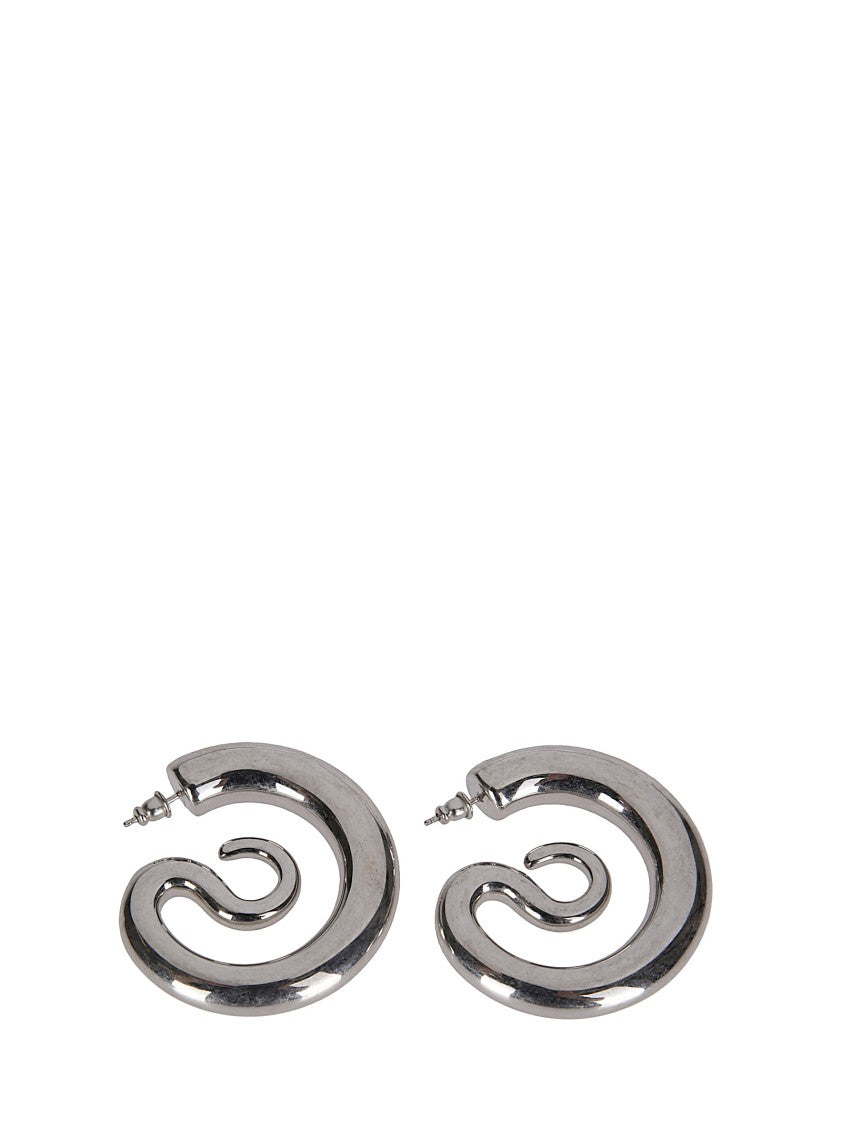 Panconesi Spiral-Shaped Silver-Toned Brass Earrings