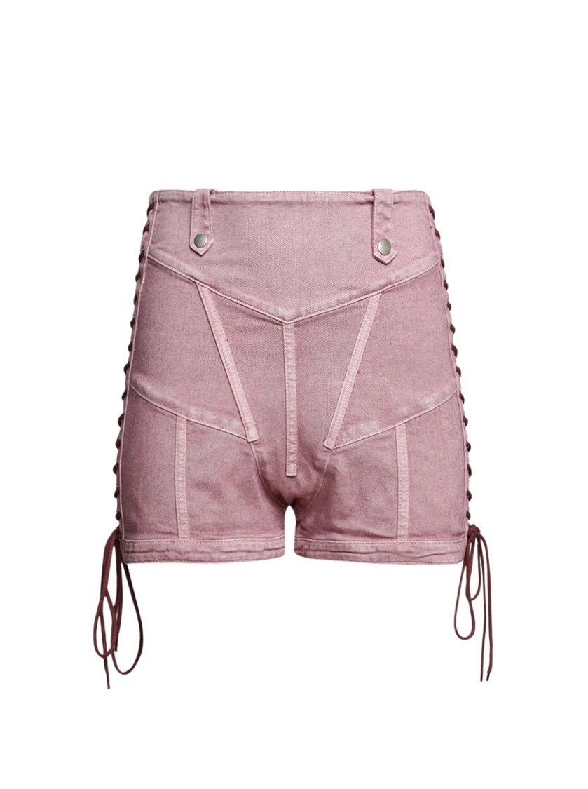 Jean Paul Gaultier Washed Laced Mini Shorts