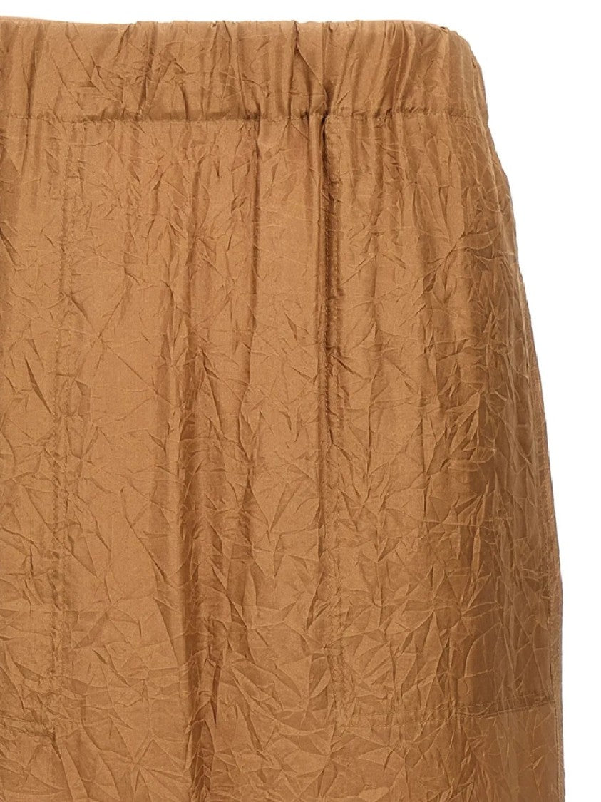 Max Mara Mid-Length Crinkled Maxi Skirt With Elastic Waistband