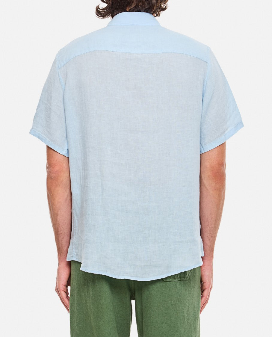 A.P.C. Light Blue Short-Sleeved Linen Bellini Shirt