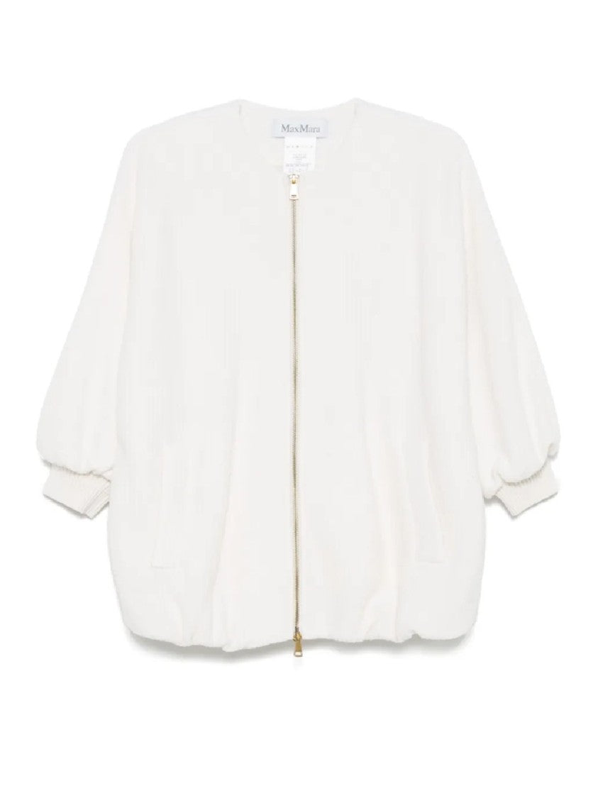 Max Mara Soft Plush Jacket With Gathered Sleeves