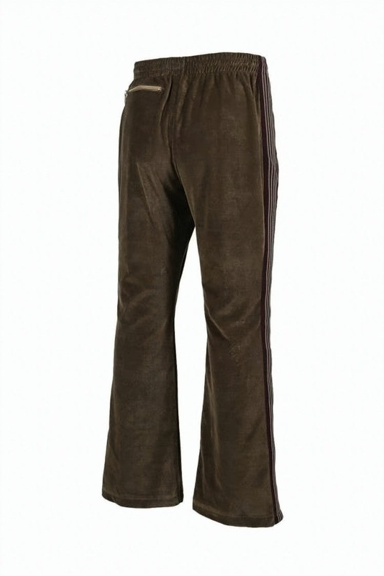 Needles Relaxed Fit Brown Training Jogger Pants With Vertical Stripe Accents