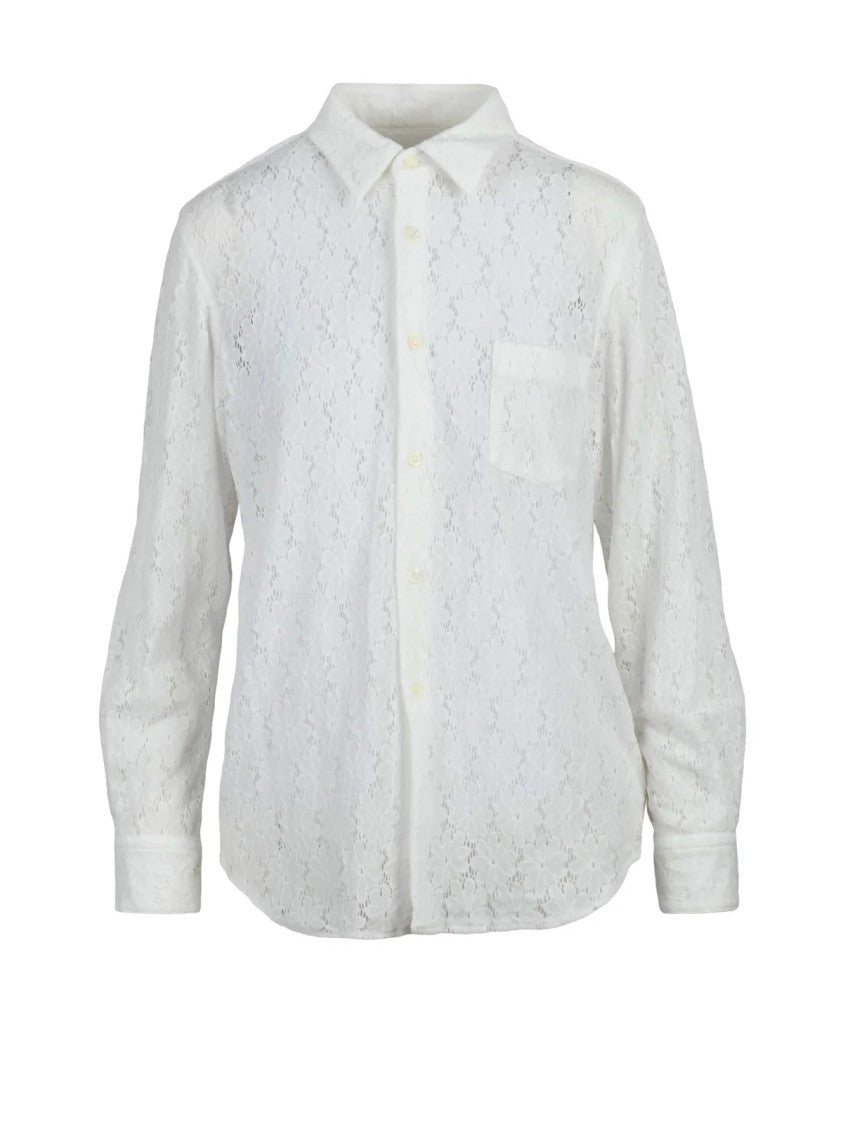 Comme Des Garçons White Lace Shirt Nylon
