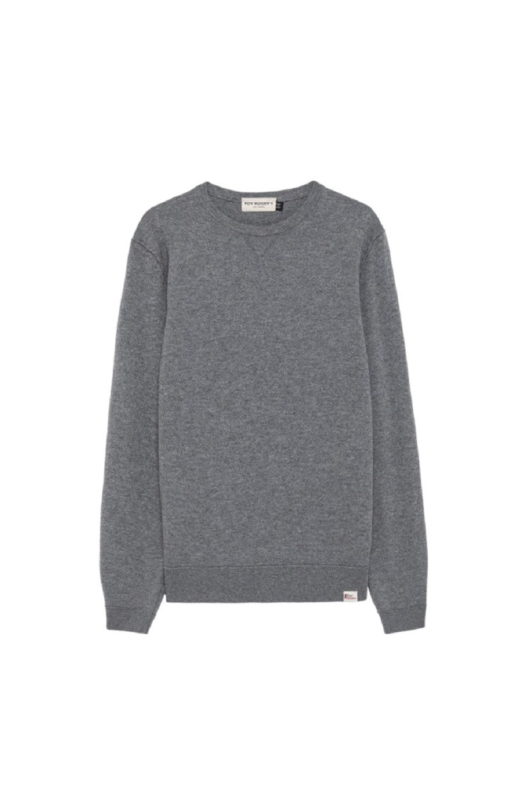Roy Rogers Grey Knit Pullover Raw Edge Ribbed