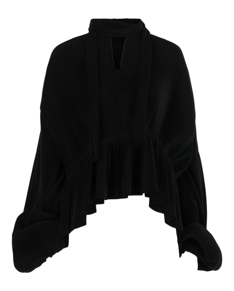 Balenciaga Oversized Accordion Pleated Blouse