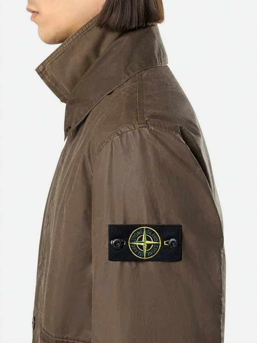 Stone Island Boxy Brown Leather Jacket