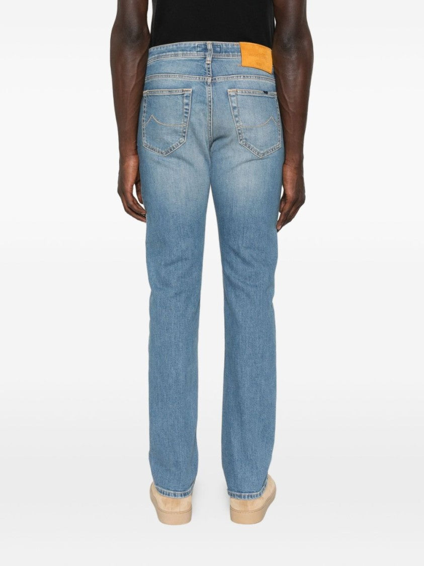 Jacob Cohen Mid-Rise Blue Denim Jeans With Contemporary Fit
