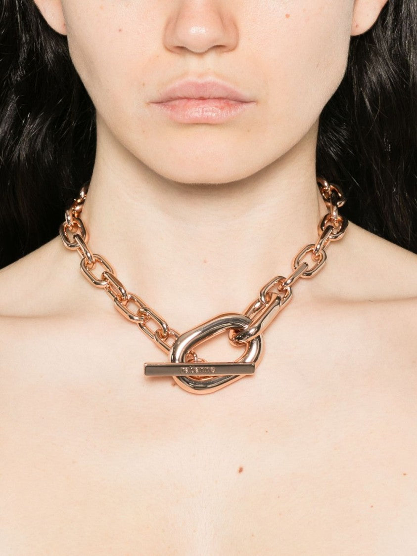 Rabanne Polished Oval Link Necklace With Toggle Clasp