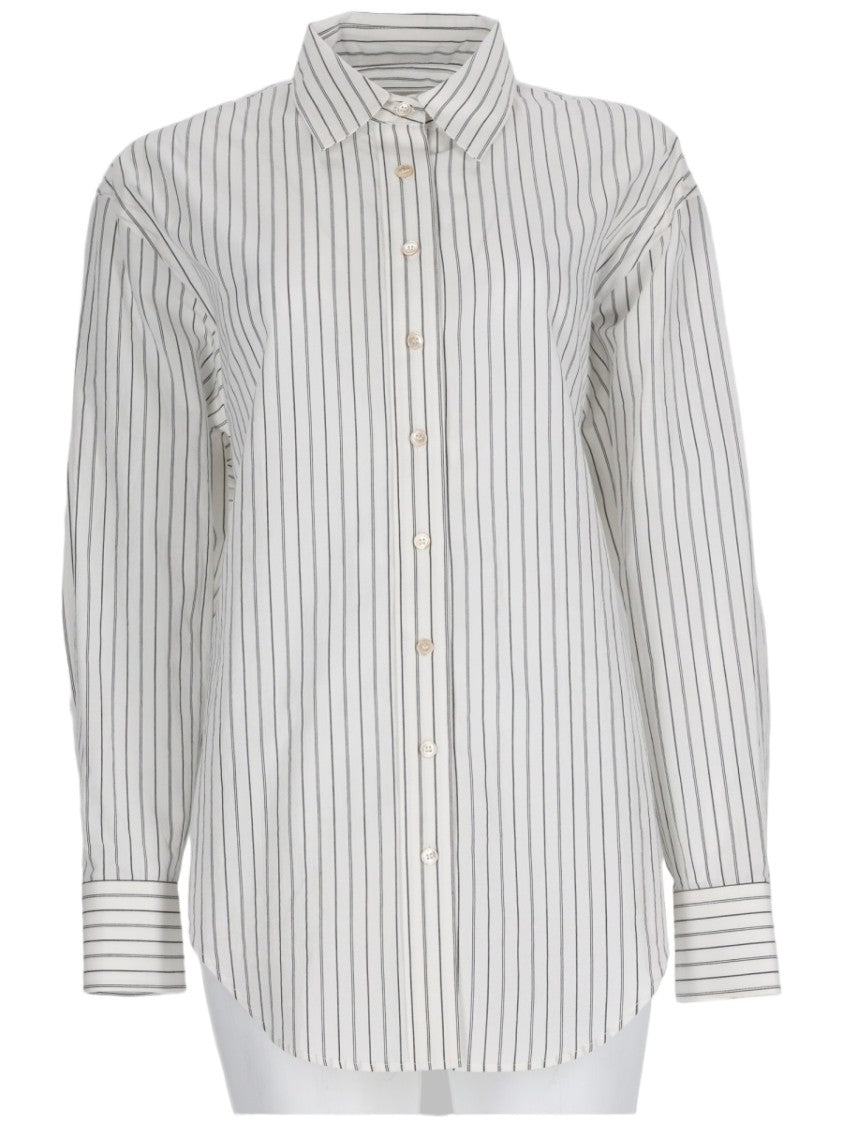 Isabel Marant Aurora Long-Sleeved Tie Belt Cotton Shirt