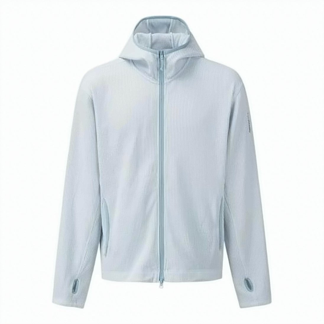 Salomon Textured Grid Pattern Jacket With Full Front Zipper And Hood