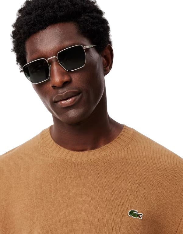Lacoste Roll-Neck Sweater In Carded Wool