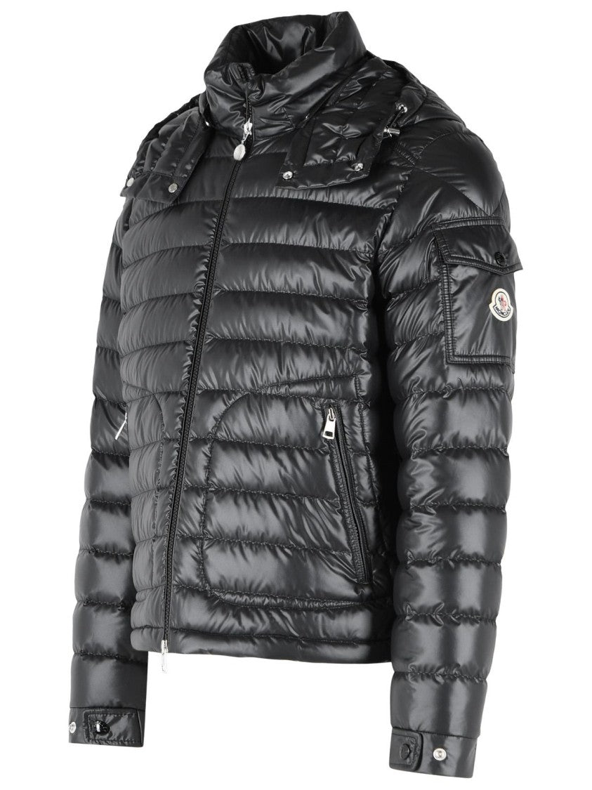 Moncler 'Lauros' Short Hooded Down Jacket In Black Polyester