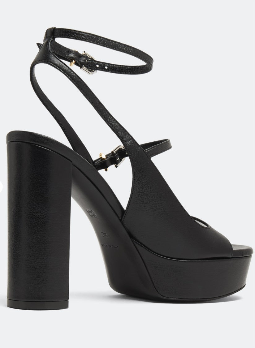 Givenchy High Block Heel Leather Sandals