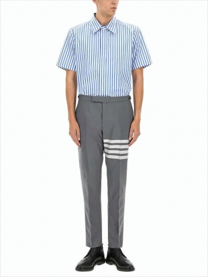 Thom Browne Short-Sleeved Vertical Stripe Thom Browne Shirt