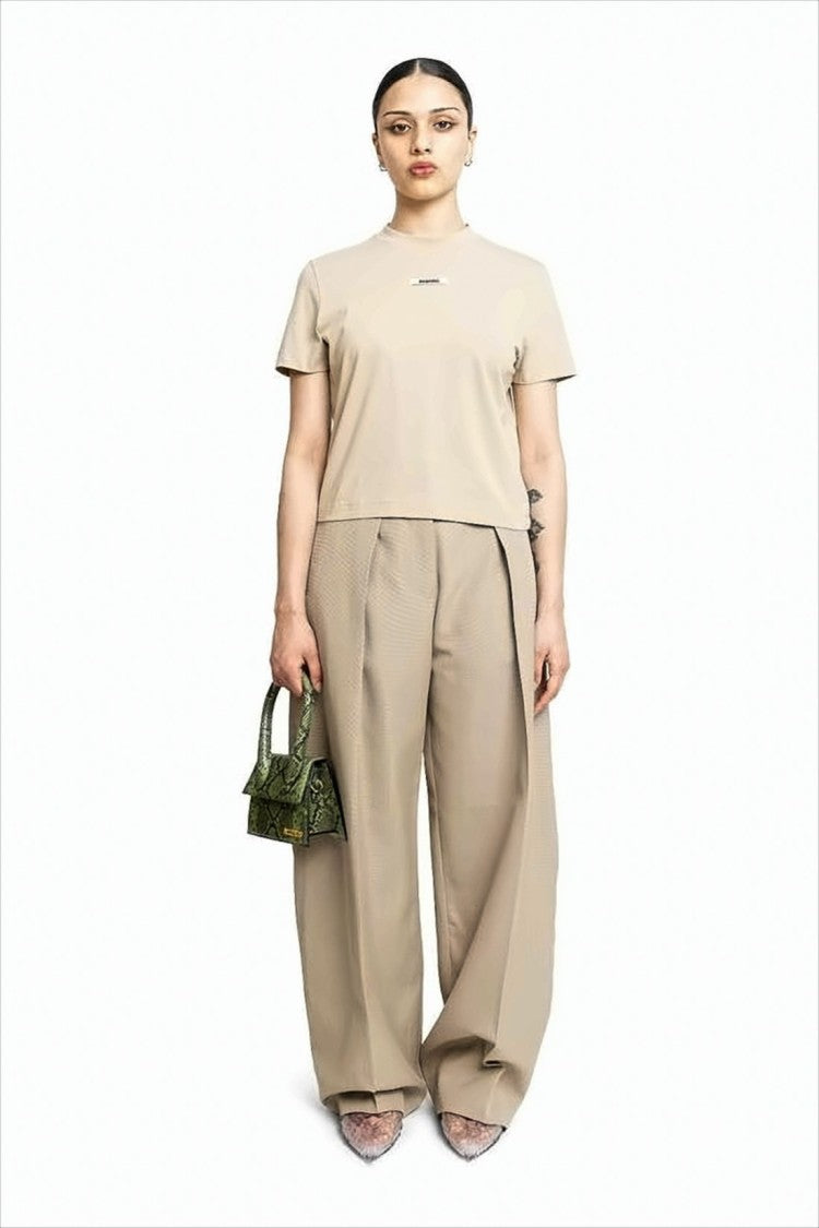 Jacquemus Cropped Minimalist Top With Round Neckline