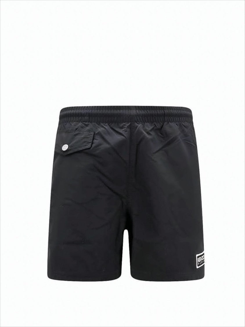 Kenzo Minimalist Black Swim Shorts With Elastic Waistband