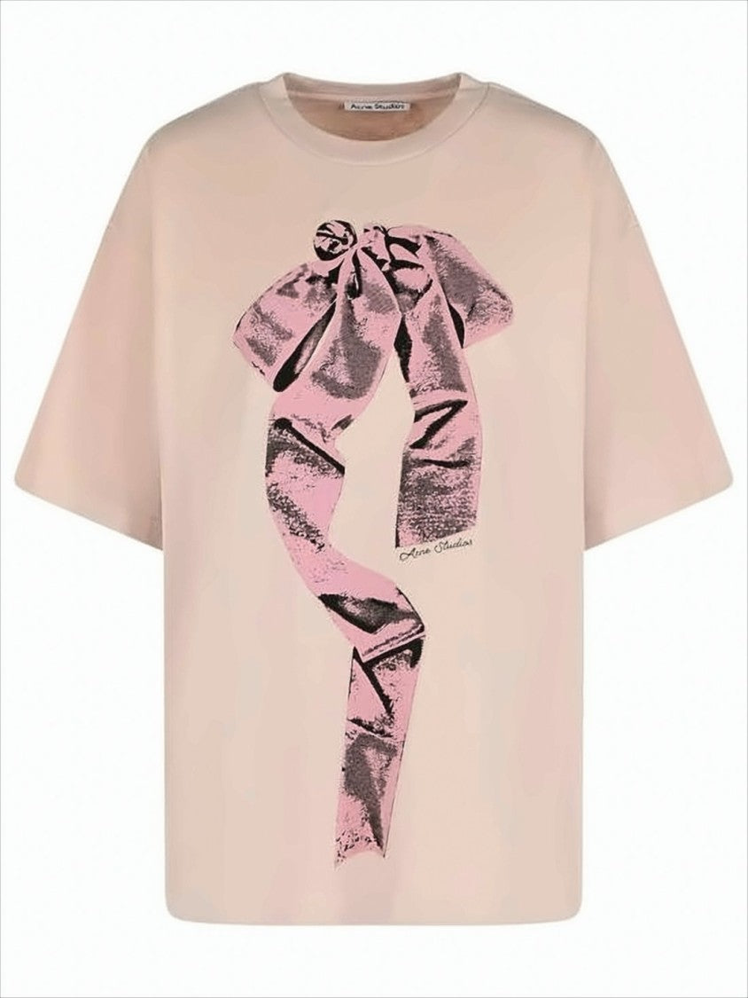Acne Studios Loose-Fitting Short-Sleeve T-Shirt With Bow Graphic