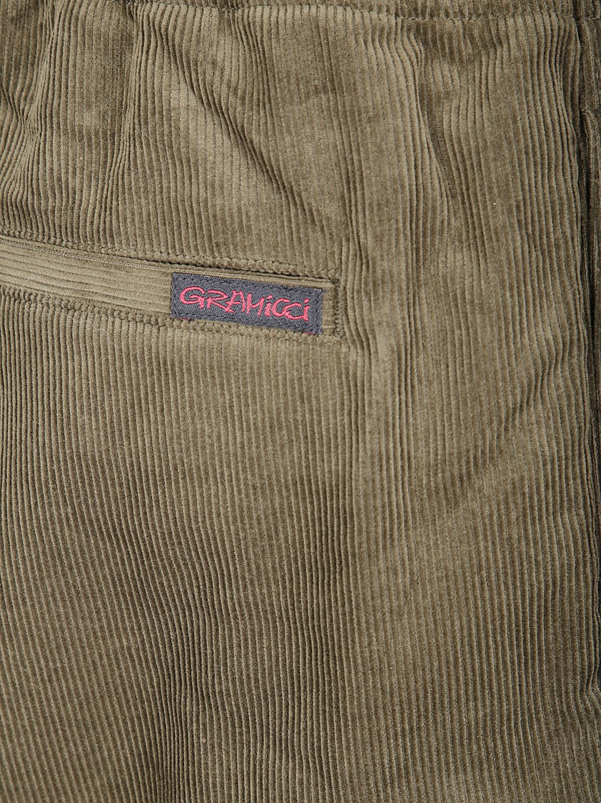 Gramicci Brown Corduroy Pants With Relaxed Fit And Minimalist Design