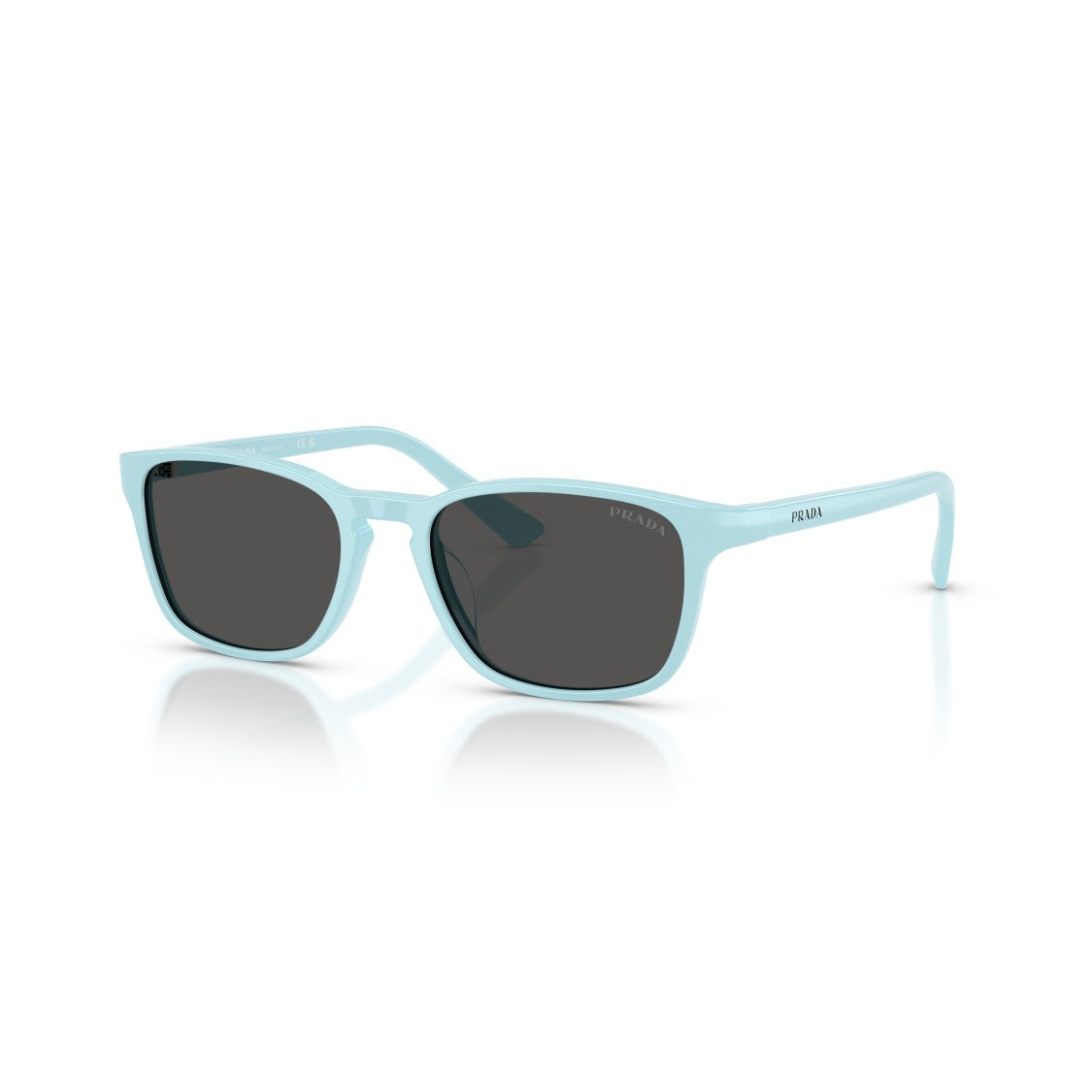Prada 0Pr D13su Pastel Blue Rectangular Acetate Sunglasses