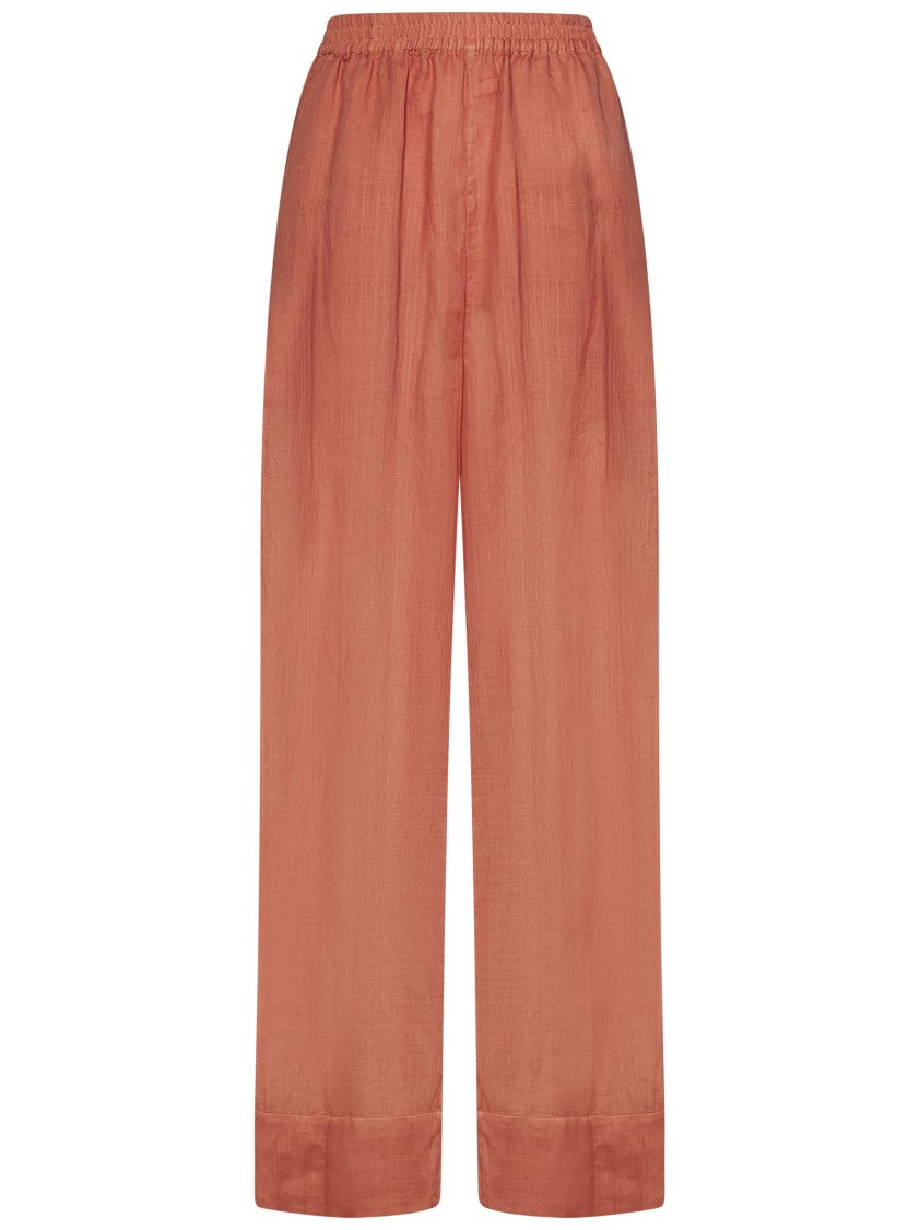 Fisico Cinnamon Palazzos With Semi-Sheer Finish