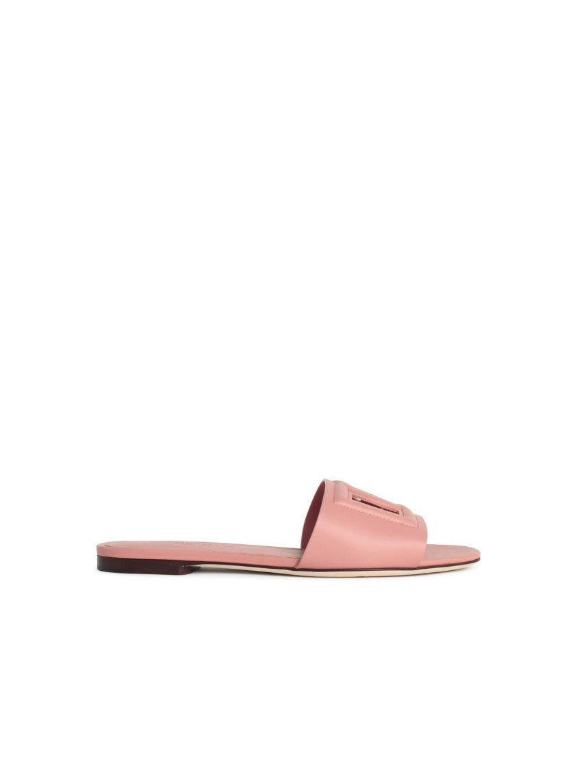 Dolce & Gabbana Pink Leather Slippers