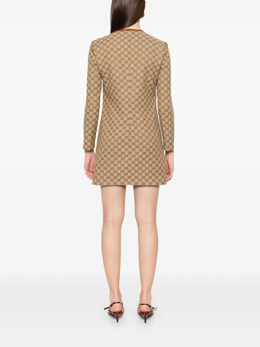 Gucci Gg Canvas Dress With Horsebit