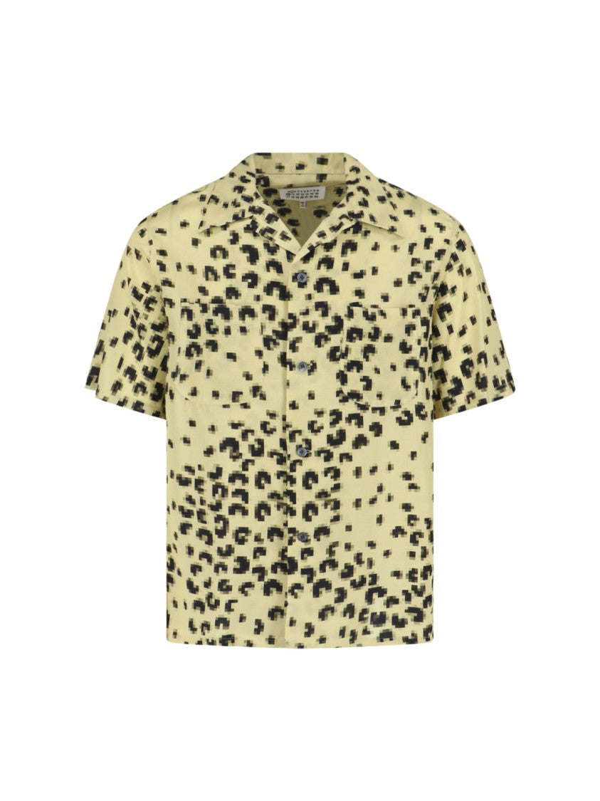 Maison Margiela Yellow Pixel Leopard Shirt