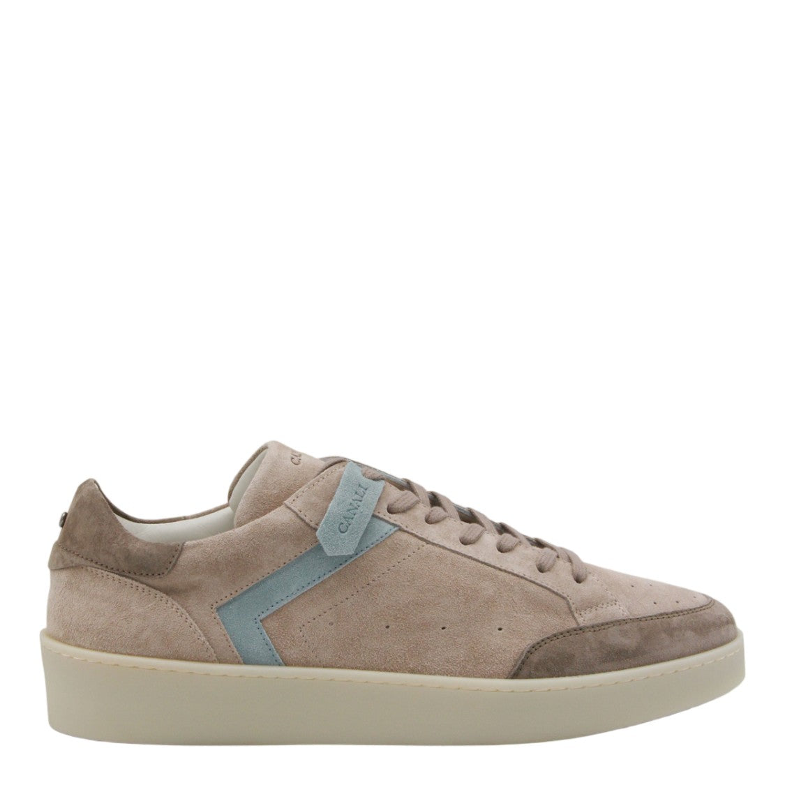Canali Low-Top Suede Sneakers With Contrasting Chevron Detail