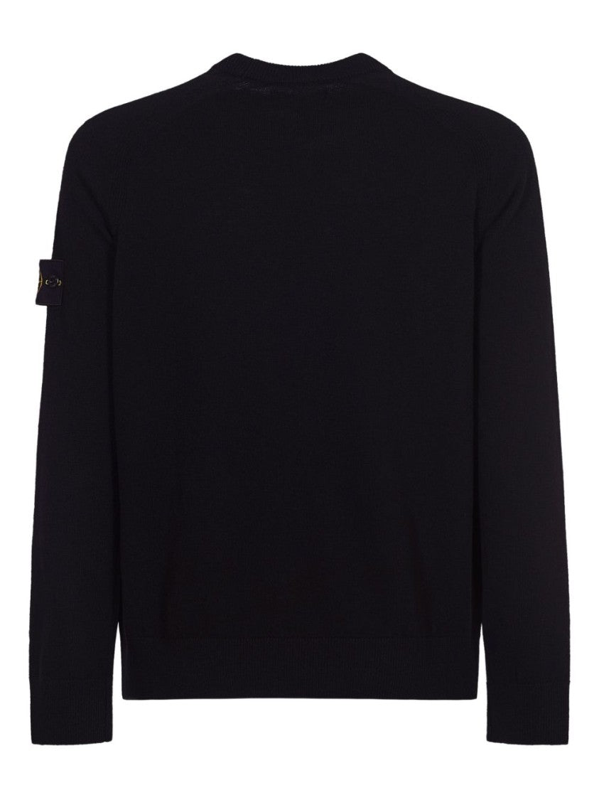 Stone Island Geelong Wool Crewneck Sweater With Logo Badge