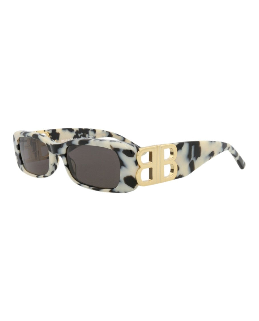 Balenciaga Square-Frame Sunglasses With Bold Gold-Tone Accent