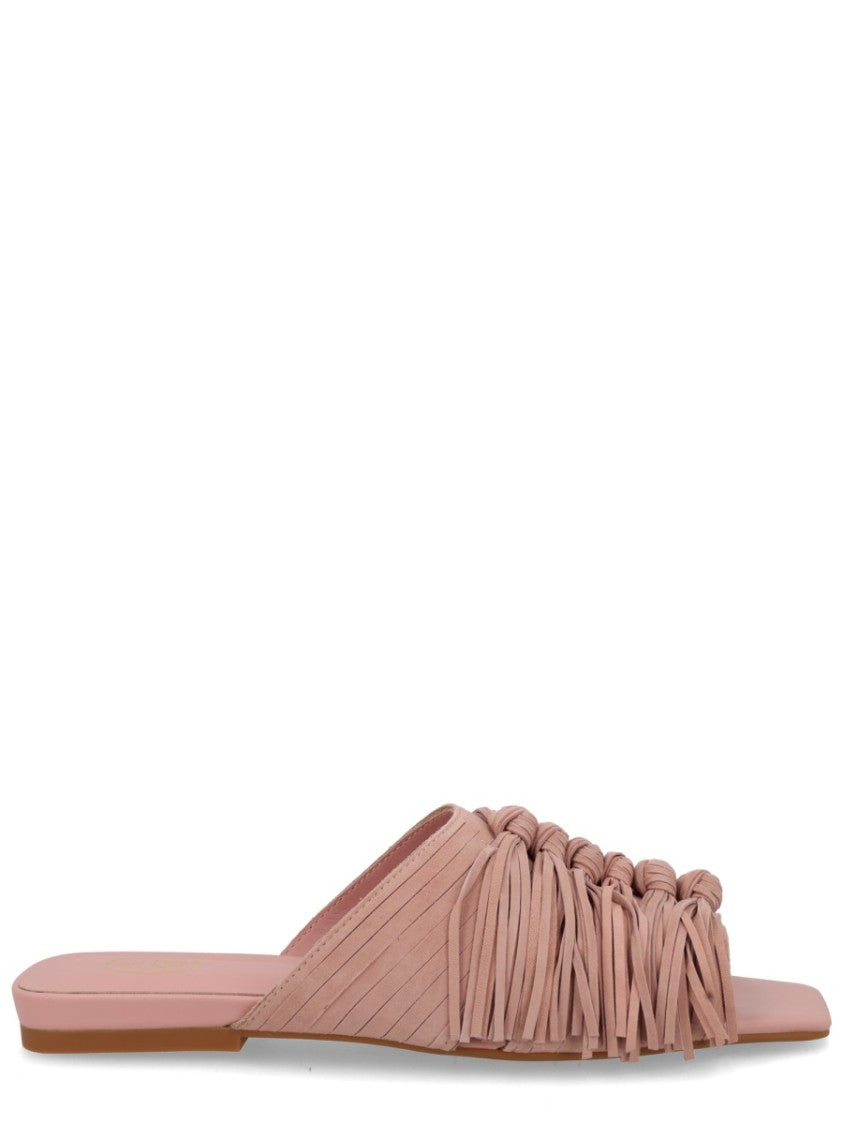 Ash Brigitte Knotted Fringe Slide Sandals