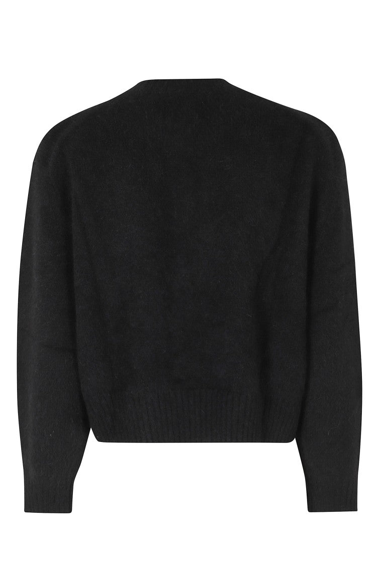 Loulou De Saison Remus Black Wool-Yak Boxy Cardigan