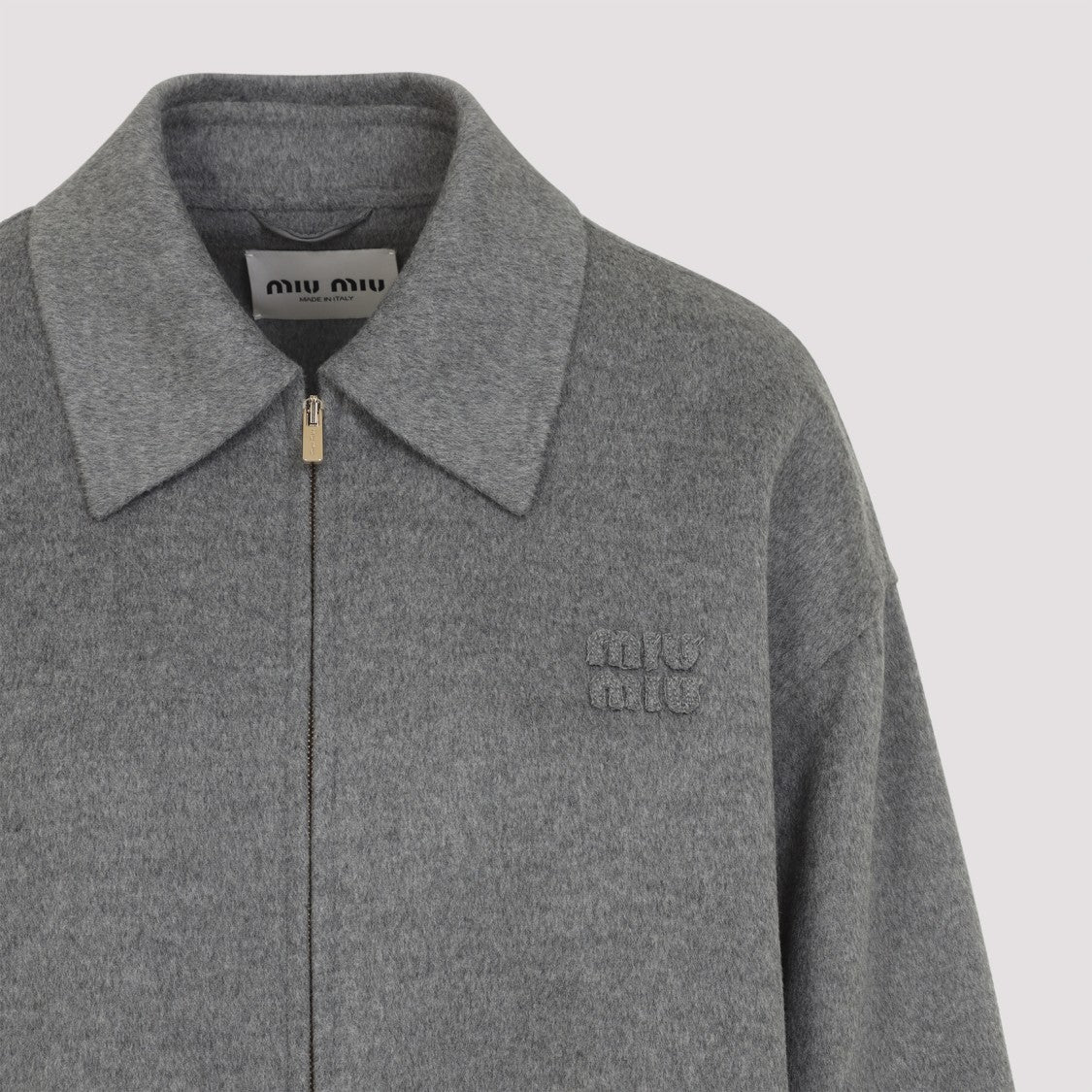 Miu Miu Grey Virgin Wool Blouson