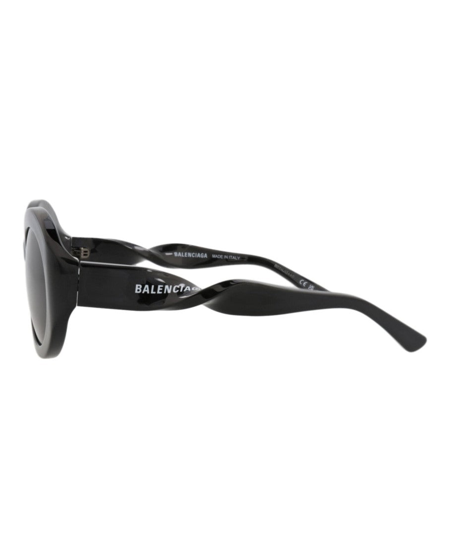 Balenciaga Round-Frame Sunglasses In Glossy Acetate With Saddle Nose Bridge